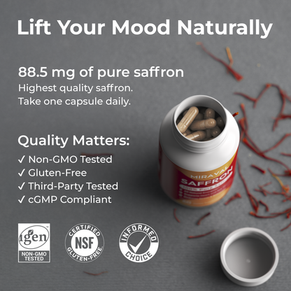Miraval Organic Saffron Capsules (88.5mg) for Mood Support & Energy