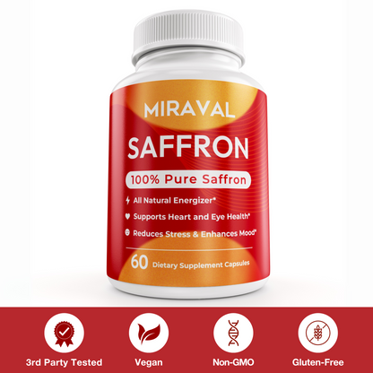 Miraval Organic Saffron Capsules (88.5mg) for Mood Support & Energy