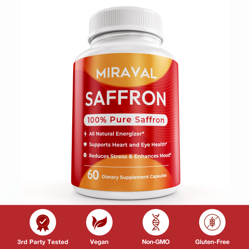 Miraval Organic Saffron Capsules (88.5mg) for Mood Support & Energy